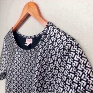 LuLaRoe Elegant Carly Dress Black Silver Metallic